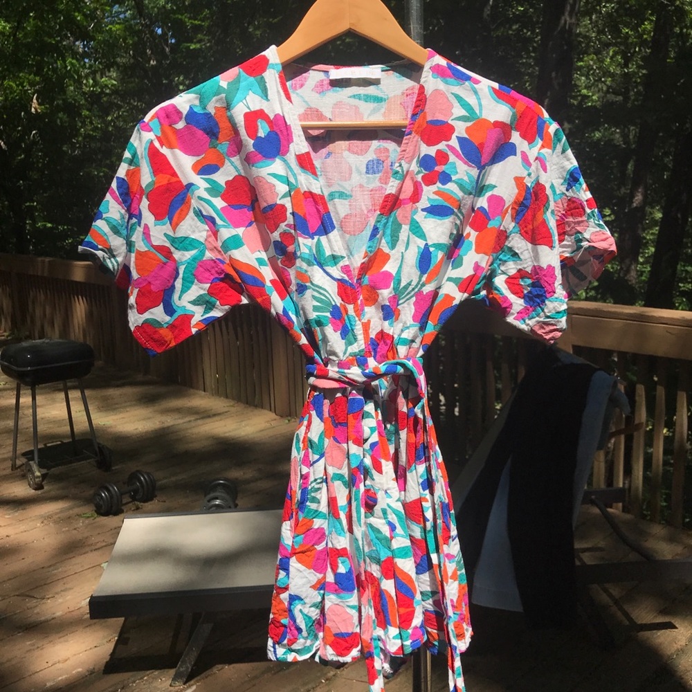 Karlie Button-Front Linen Romper
